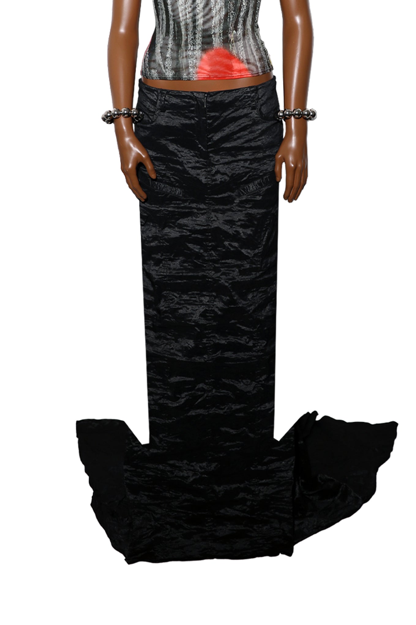 Black "Silk" Train Length Skirt