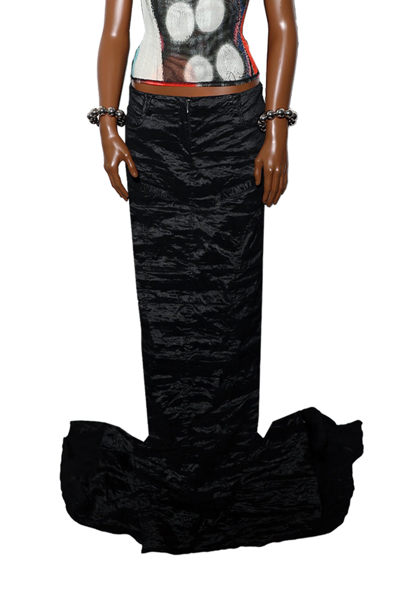 Black "Silk" Train Length Skirt